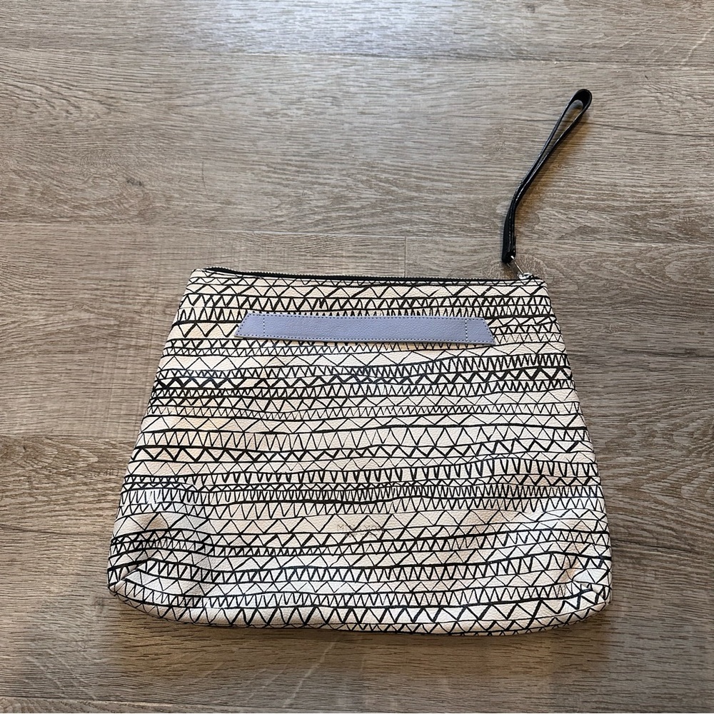 Min & Mon New York large leather zipper clutch